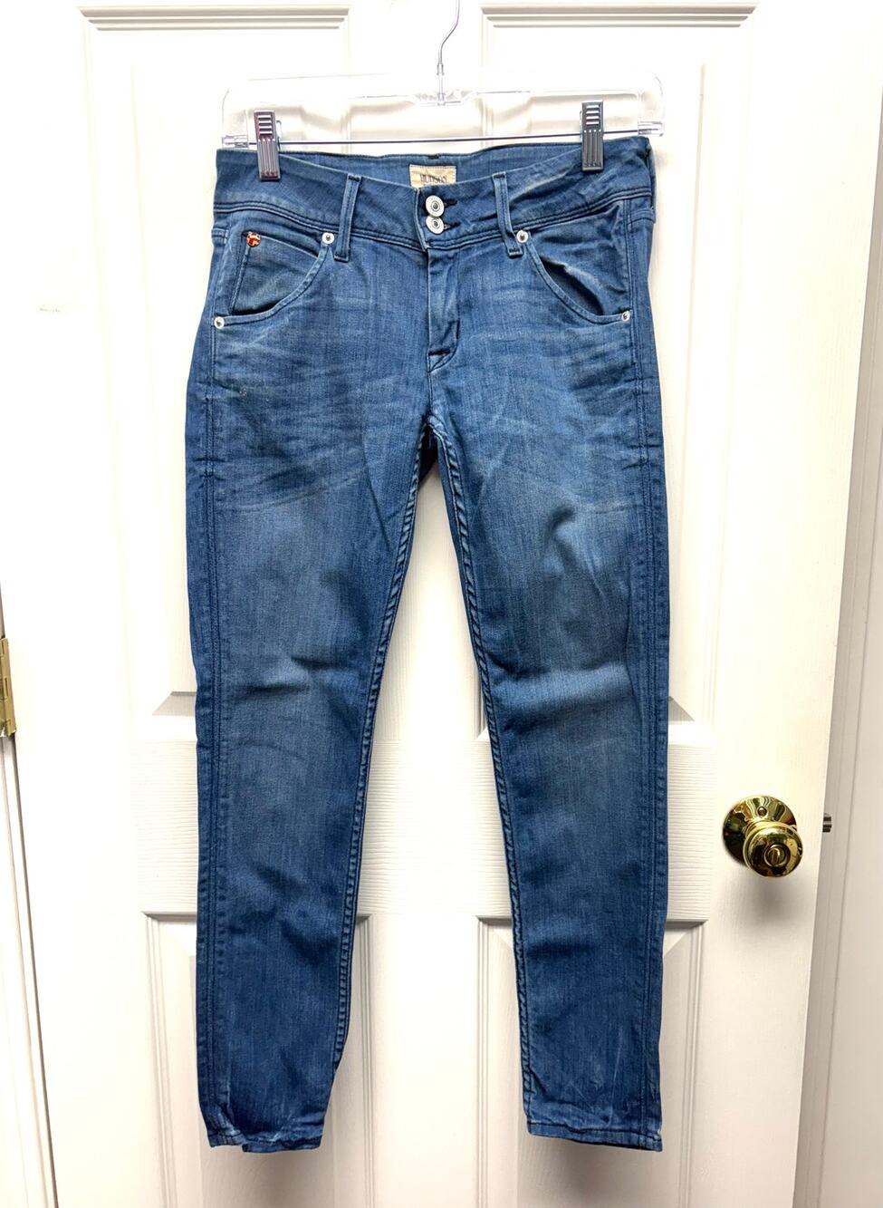 Hudson Jeans Collin Mid Rise Skinny Medium Wash 2 Button Women’s Size 26